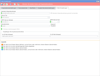 E-Mail Einstellungen