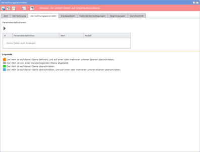 Verrechnungsparameter