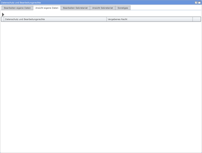 Ansicht eigene Daten