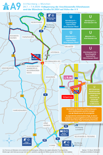Datei:Umleitungskarte A9 AS Allershausen DIN-A3.png