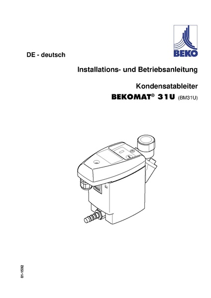 Datei:Installations- & Betriebsanleitung Kondensatableiter Bekomat 31U.pdf